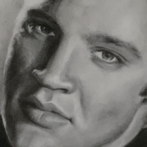 Pencil art of Elvis Presley.